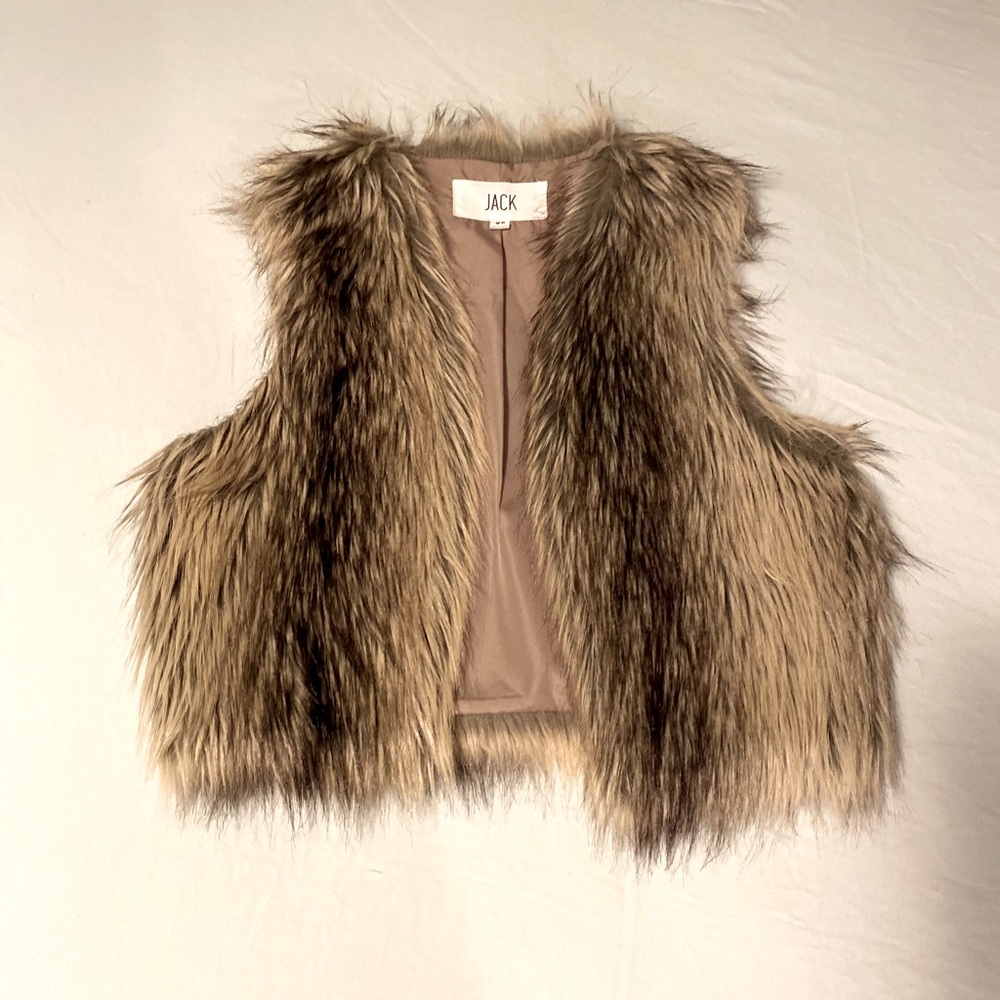 Cropped faux fur XS vest